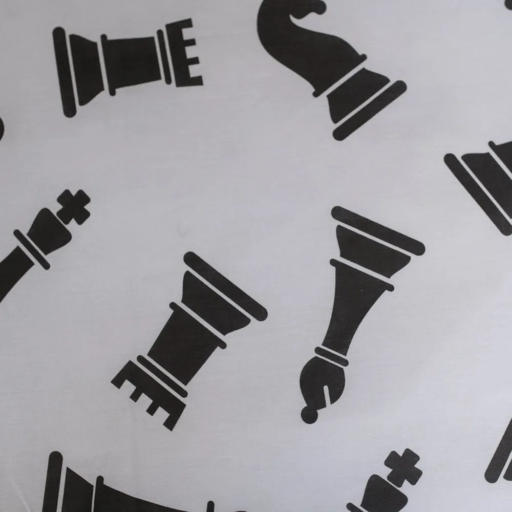 Lenjerie de pat pentru copii alb-negru din bumbac pentru pat de o persoană 140x200 cm Chess – Jerry Fabrics