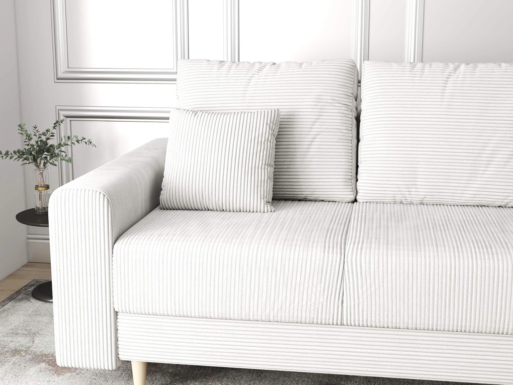 Canapea extensibilă dumonde cu ladă de depozitare si sezut confortabil din spuma high-density, Kronos Zoom Gri 210x100 cm