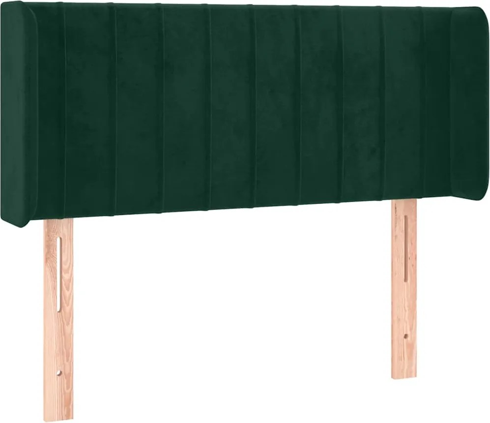 vidaXL Tăblie de pat cu aripioare verde închis 103x16x78/88 cm catifea