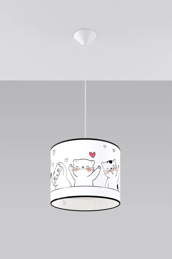 Lustră pentru copii albă Puss – Sollux