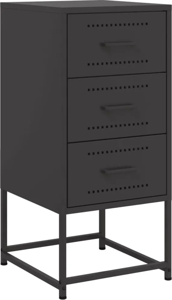 vidaXL Noptieră, negru, 36x39x59 cm, oțel