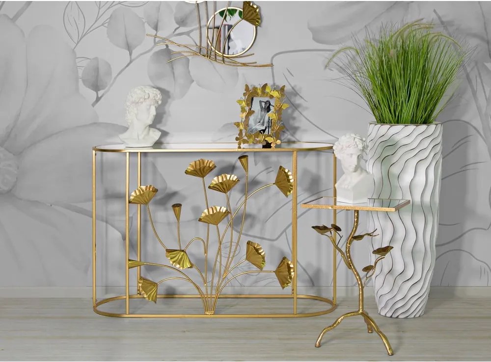 Masă consolă aurie 40x120 cm Flow – Mauro Ferretti