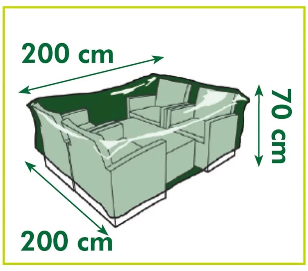 Nature Husa mobilier de gradina pentru masuta si scaune 200x200x70 cm 1, Gri, 200 x 200 x 70 cm