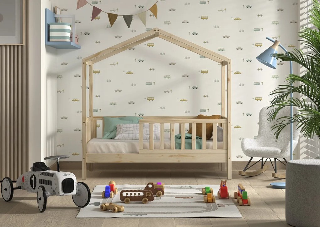 Pat copii Vipack PENTRU COPII MICI DALLAS 70 X 140 CM NATURAL