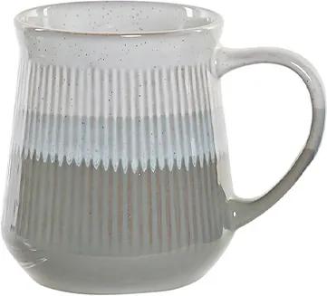 Cana Lines din ceramica alba cu gri 12 cm