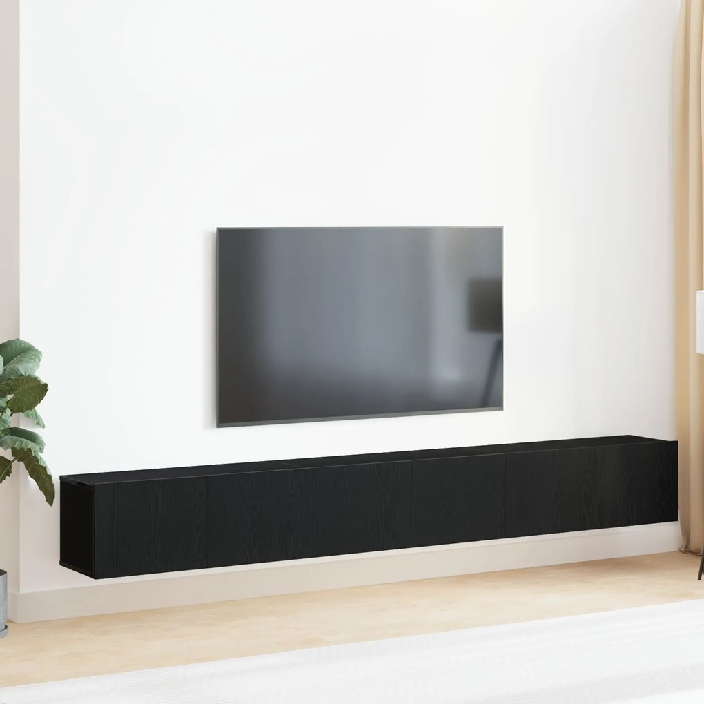 vidaXL Set comodă TV 3 pcs Stejar negru 80 x 30 x 30 cm Lemn compozit