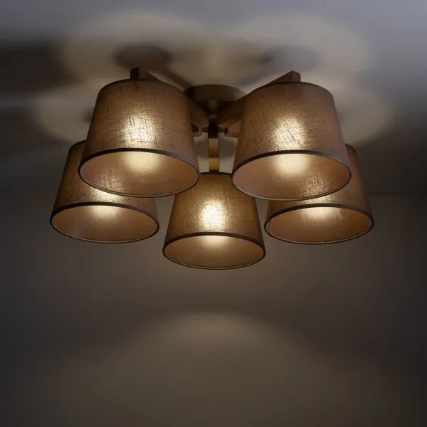 Brilagi - Lustră de tavan aplicată LATTE SABIA 5xE27/15W/230V pin/maro