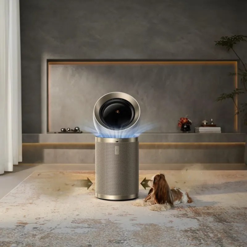 La mâna a doua: Purificator de aer Dreame AirPursue PM20 CVF14A, 48 m², funcții automate, încălzire, sterilizare cu plasmă și UVC, TVOC, LCD, HEPA, alb/bronz