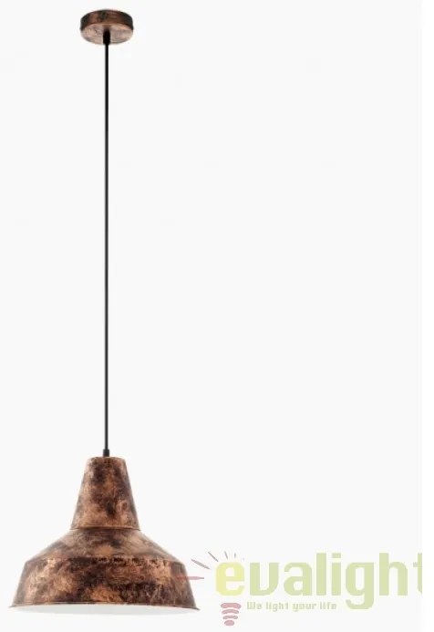 Lustra, Pendul Industrial Style, finisaj cupru-antic, diam.35cm, SOMERTON 49388 EL