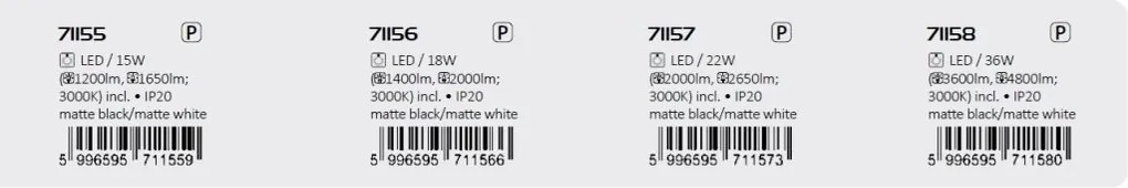 Plafoniera LED moderna Ezio 36W negru, alb