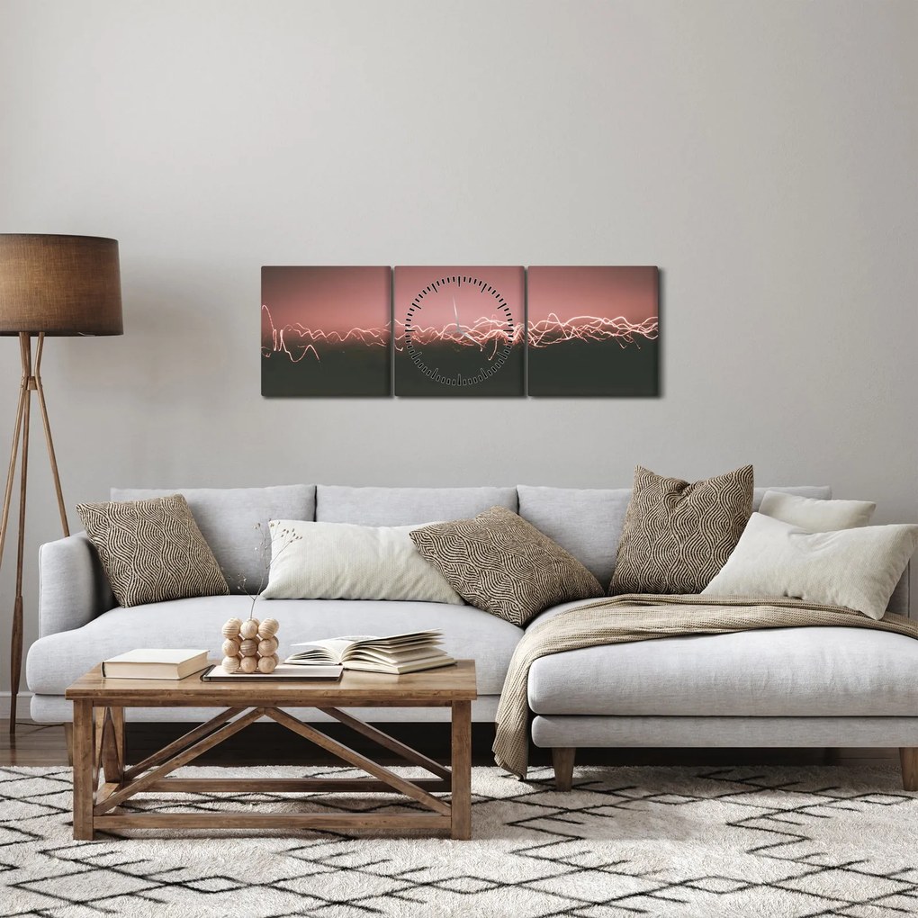 Tablou abstract (cu ceas) (90x30 cm)