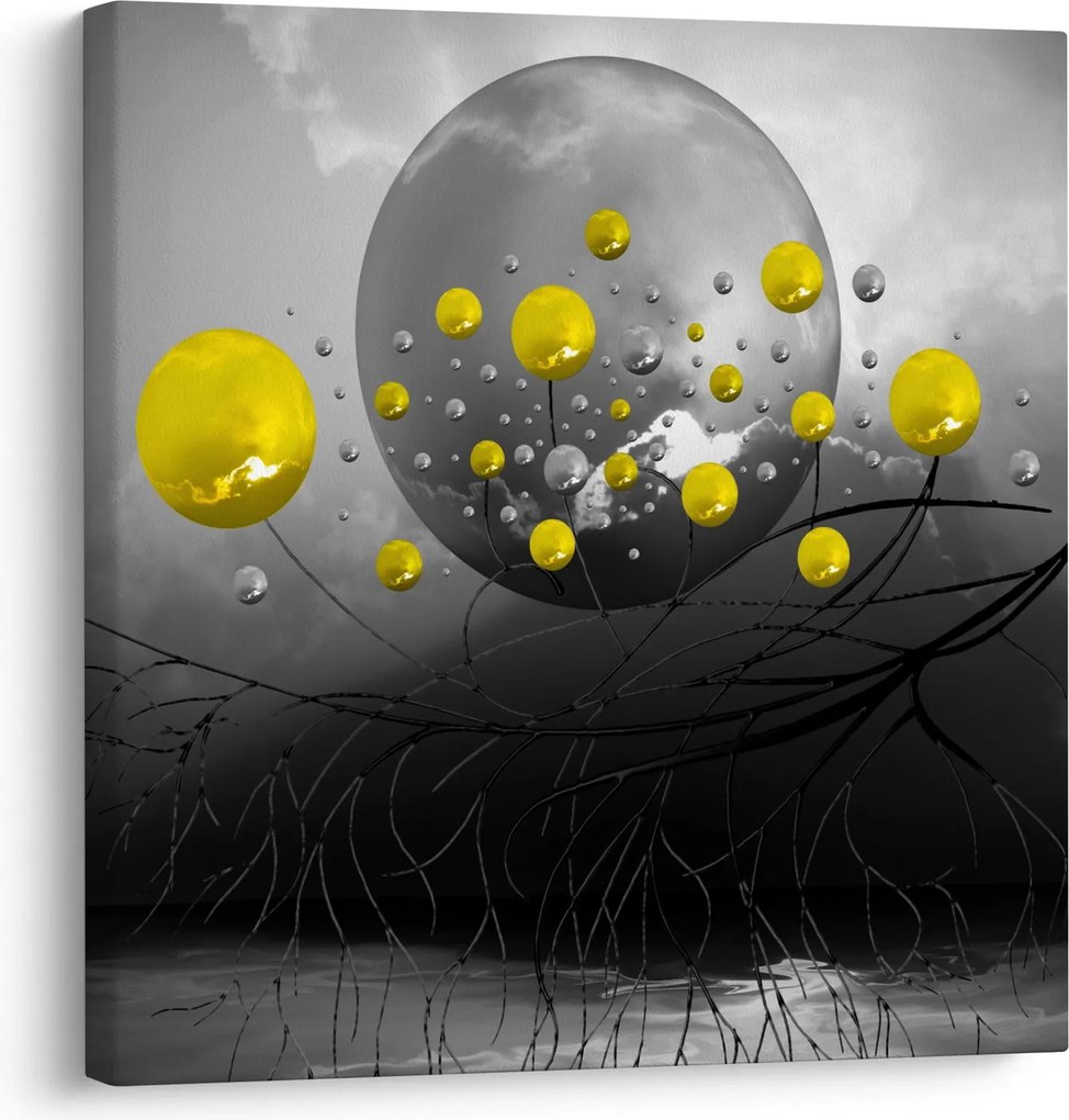 Tabloul - bile abstracte galbene (30x30 cm)