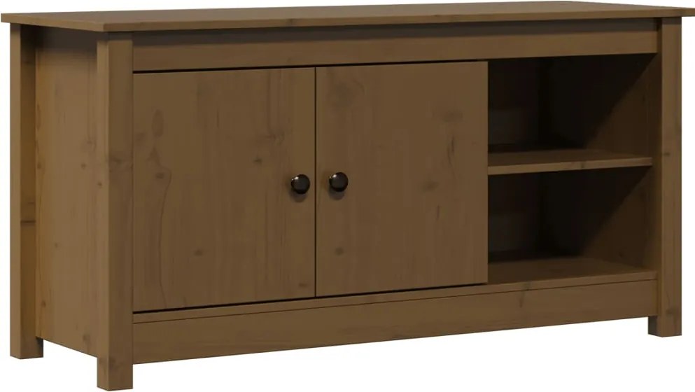 vidaXL Comodă TV, maro miere, 103x36,5x52 cm, lemn masiv de pin
