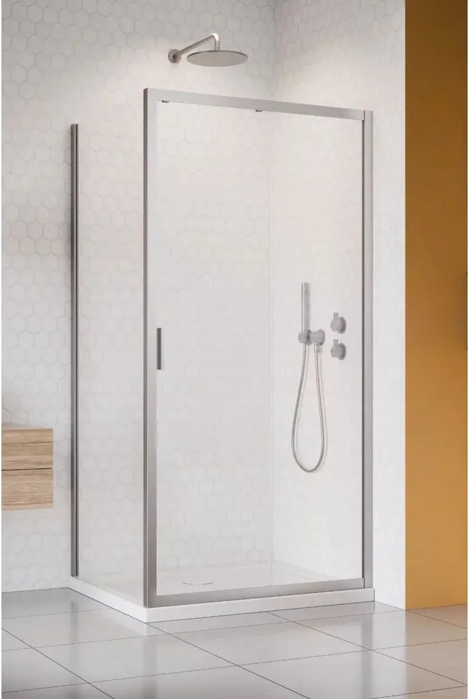 Cabina de dus dreptunghiulara cu usa glisanta Radaway Alienta 130x90 cm nichel periat-transparent