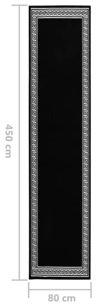 Covor traversa, negru cu motiv, 80x450 cm, BCF black with motif, 80 x 450 cm