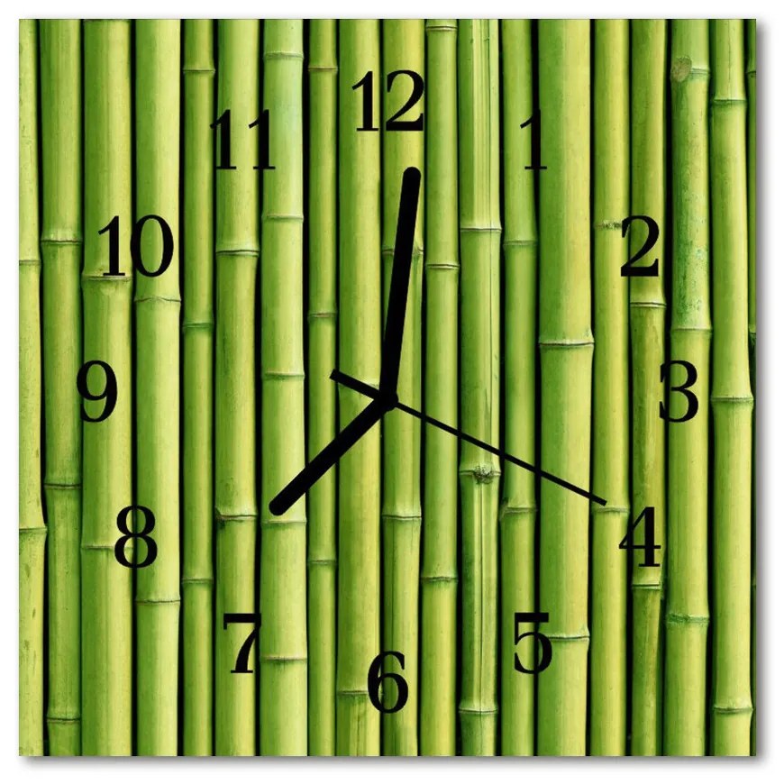 Ceas de perete din sticla pătrat Bamboo Bamboo Green
