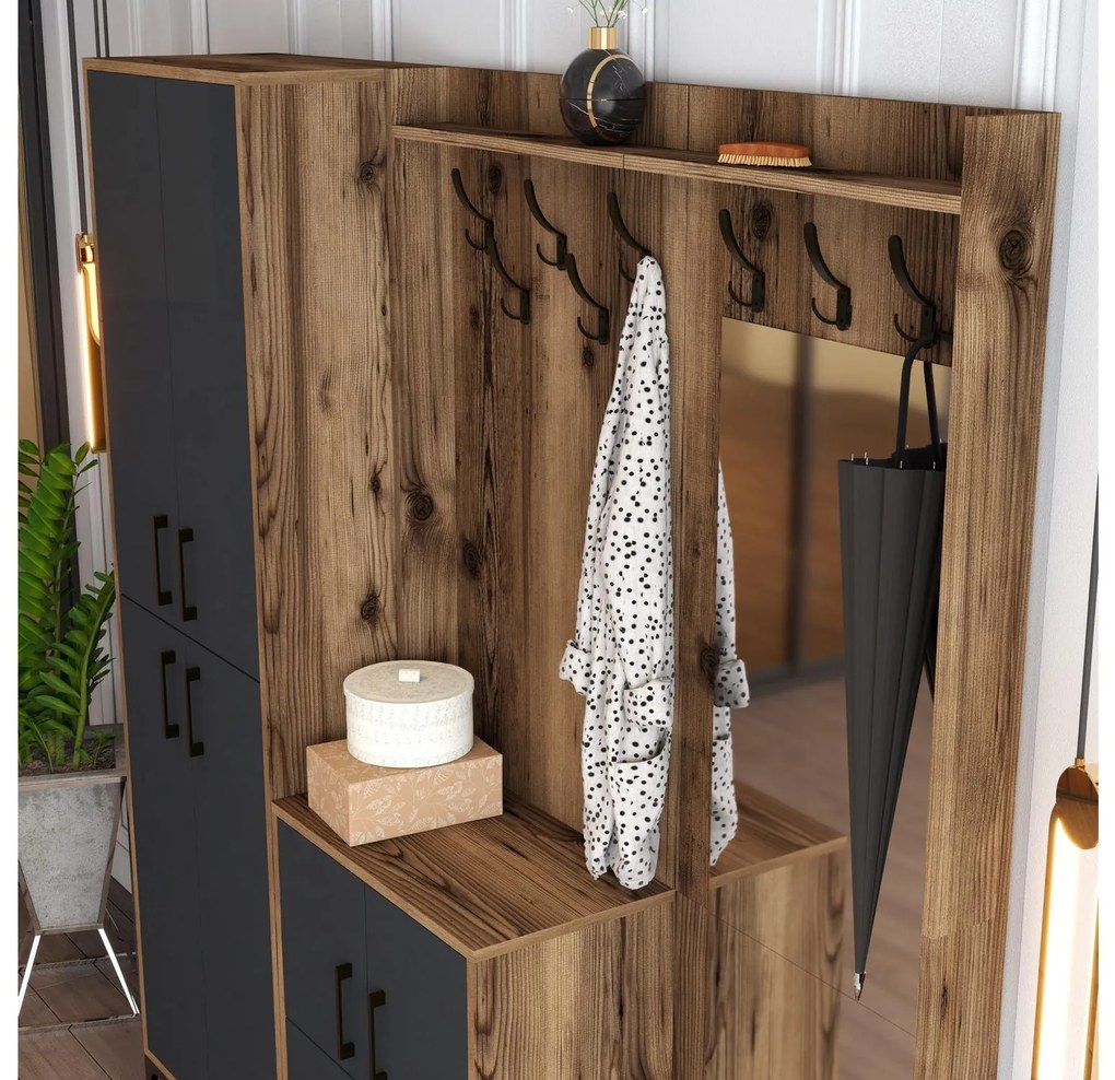 Mobilier hol Betina ABC (Nuc + antracit). 1089014