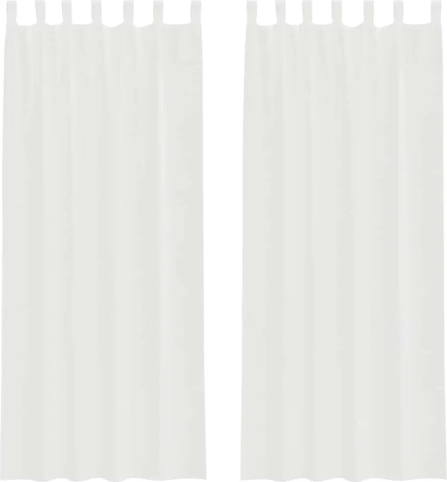 vidaXL Perdele Voile cu Bucle 2 buc Alb 140x260 cm