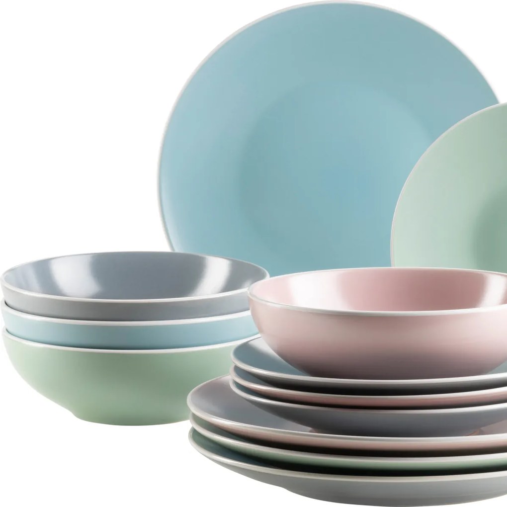 Mäser Set de veselă 16 piese ELISSA II – mix de culori mate