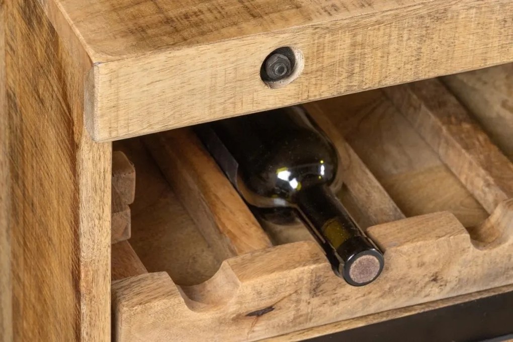 Bufet cu spatiu pentru sticle design industrial IRON CRAFT 175cm