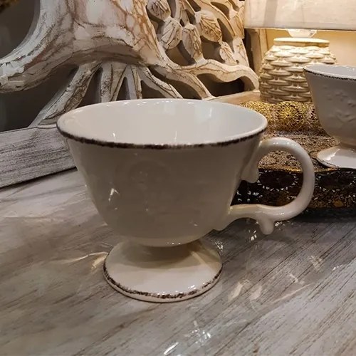 Cana Royal din ceramica crem 11 cm