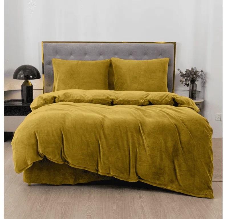 Lenjerie de pat microplus MUSTERO olive Dimensiunile lenjeriei: 2 buc 70 x 90 cm | 200 x 220 cm