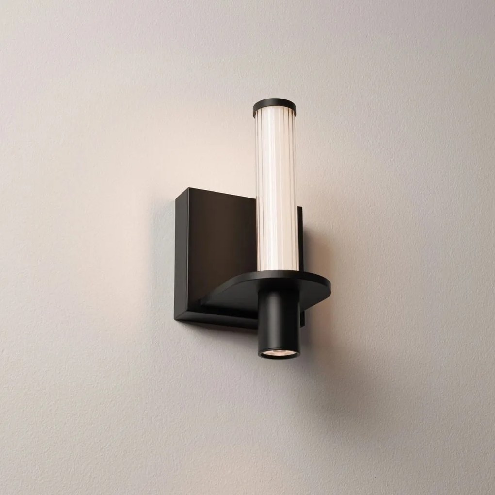 Aplica de perete LED metal negru cu sticla, LUMIEN