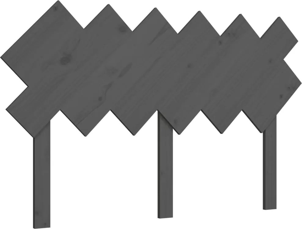 vidaXL Tăblie de pat, gri, 132x3x81 cm, lemn masiv de pin