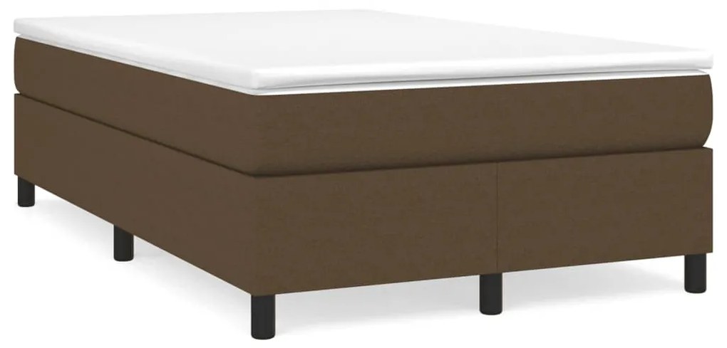 vidaXL Pat box spring cu saltea, maro închis, 120x190 cm, textil