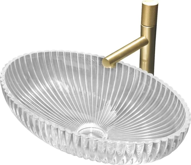 Mexen Zira chiuvetă de sticlă pe blat 53 x 35 cm, transparent - 24175300