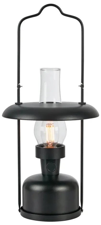 Markslöjd 108893-LED Lampă reîncărcabilă FANOS cu intensitate reglabilă, LED 2,5 W, 3,7 V, baterie 4000 mAh, IP44, negru