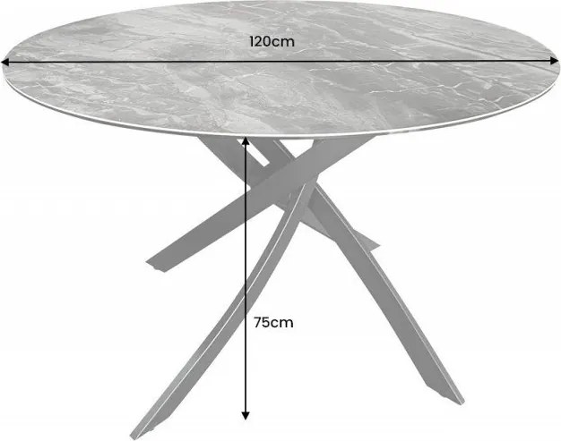 Masa rotunda design modern Alpine 120cm, taupe