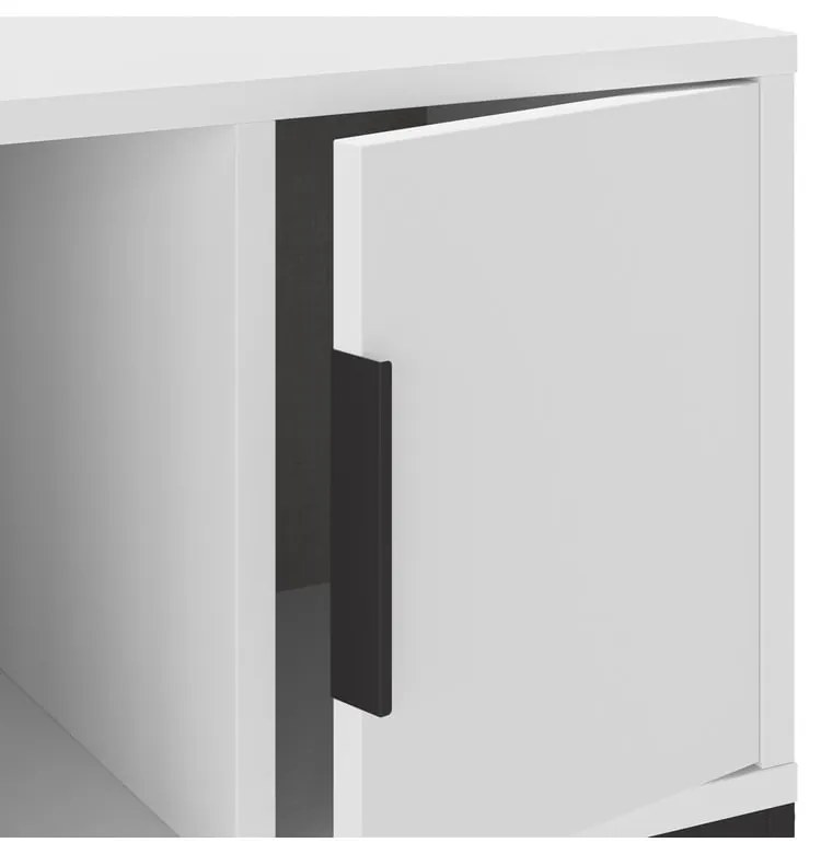 Noptieră albă cu rafturi Lani – Marckeric