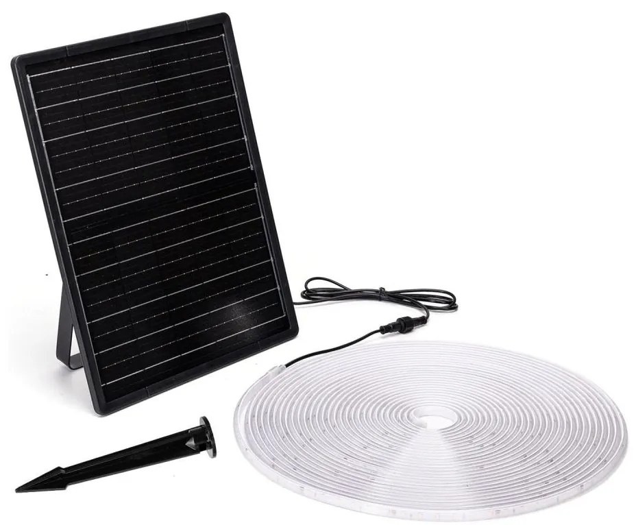Bandă LED solară dimabilă Aigostar LED/20W/3,2V 20 m 6500K IP65 + telecomandă