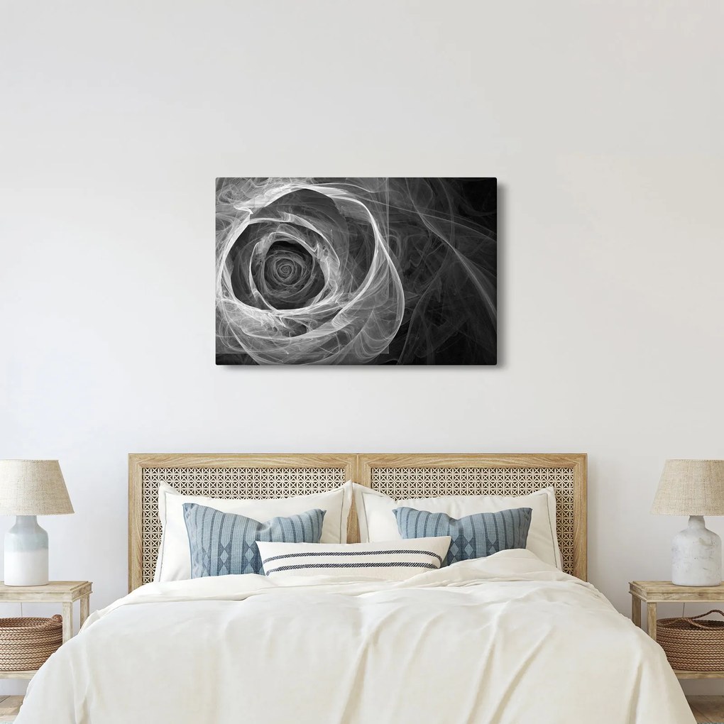 Tablou - Abstract trandafir negru și alb (90x60 cm)