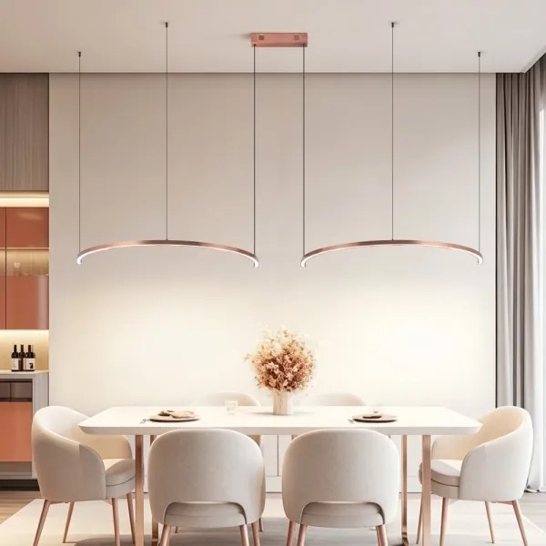 Immax NEO 07328L - Lustră LED dimabilă pe cablu FINO, 72W/230V, 120 cm, aur roz, Tuya + telecomandă