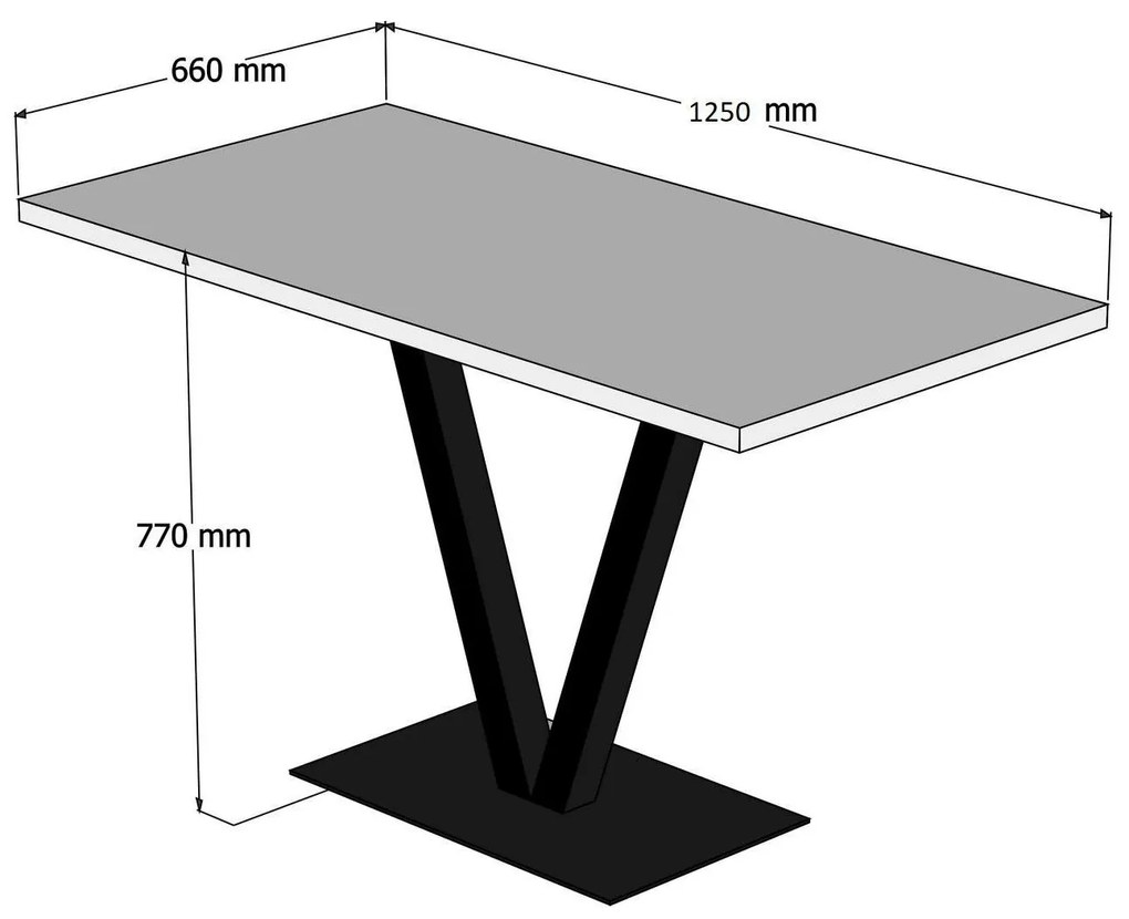 Masă sufragerie Sulio (pentru 4 persoane) (Nuc + Negru) . 1102599