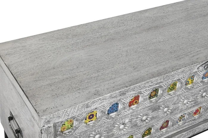 Cufar din lemn de mango cu insertii din ceramica, Mistral