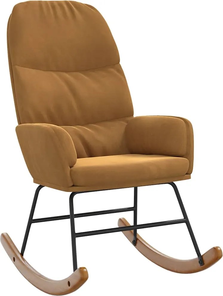 vidaXL Scaun balansoar, maro, catifea