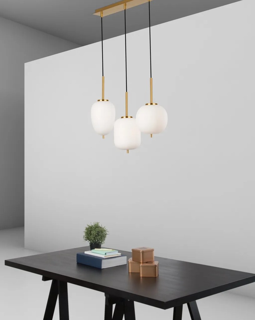 Lustra cu 3 pendule, design modern Lato