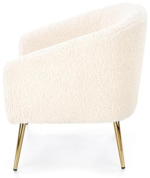 Fotoliu plusat Grifon crem/gold – H78 cm