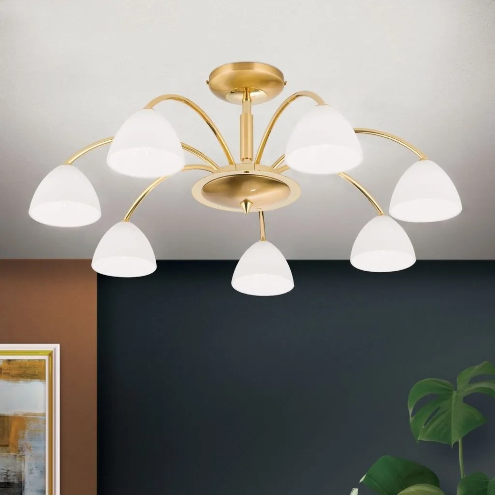 Lustra aplicata 7 brate elegant design modern OPALDESIGN, auriu mat