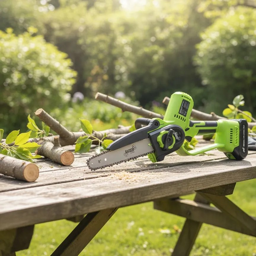 Ferăstrău cu lanț fără fir cu 2 baterii și încărcător