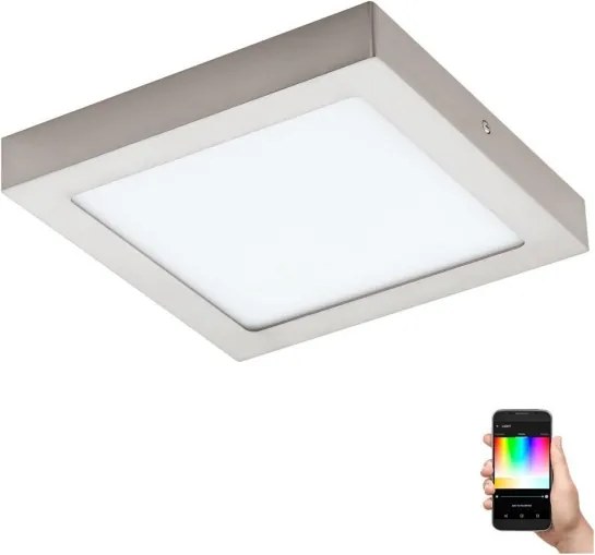 Eglo 33319 - Plafonieră LED RGBW reglabilă FUEVA-C LED/15,6W/230V 22,5x22,5 cm
