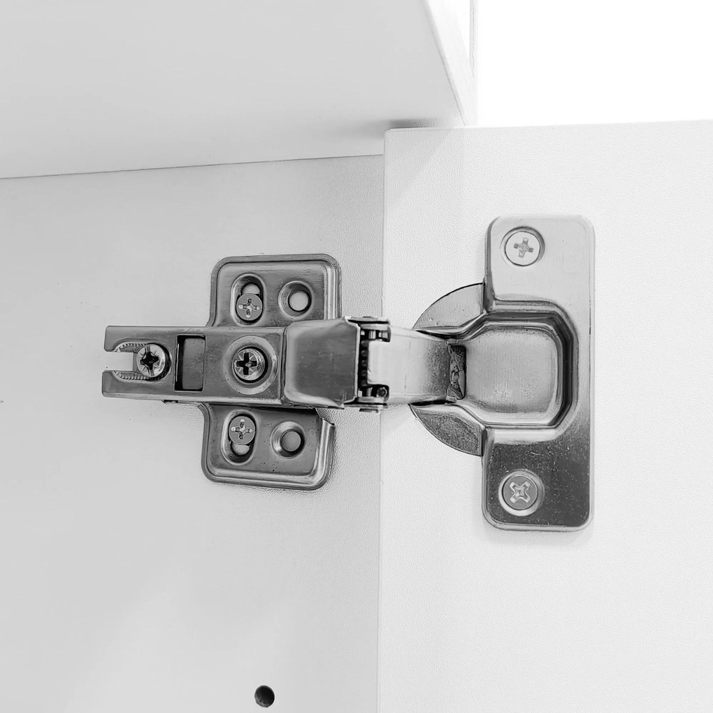 Dulap pentru pantofi cu iluminare LED, dulap de hol cu sertare și rafturi, 80x35x105 cm, Alb