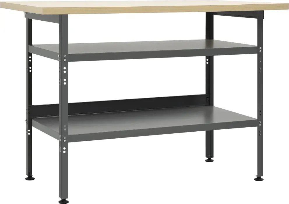 vidaXL Banc de lucru, gri, 120 x 60 x 85 cm, oțel