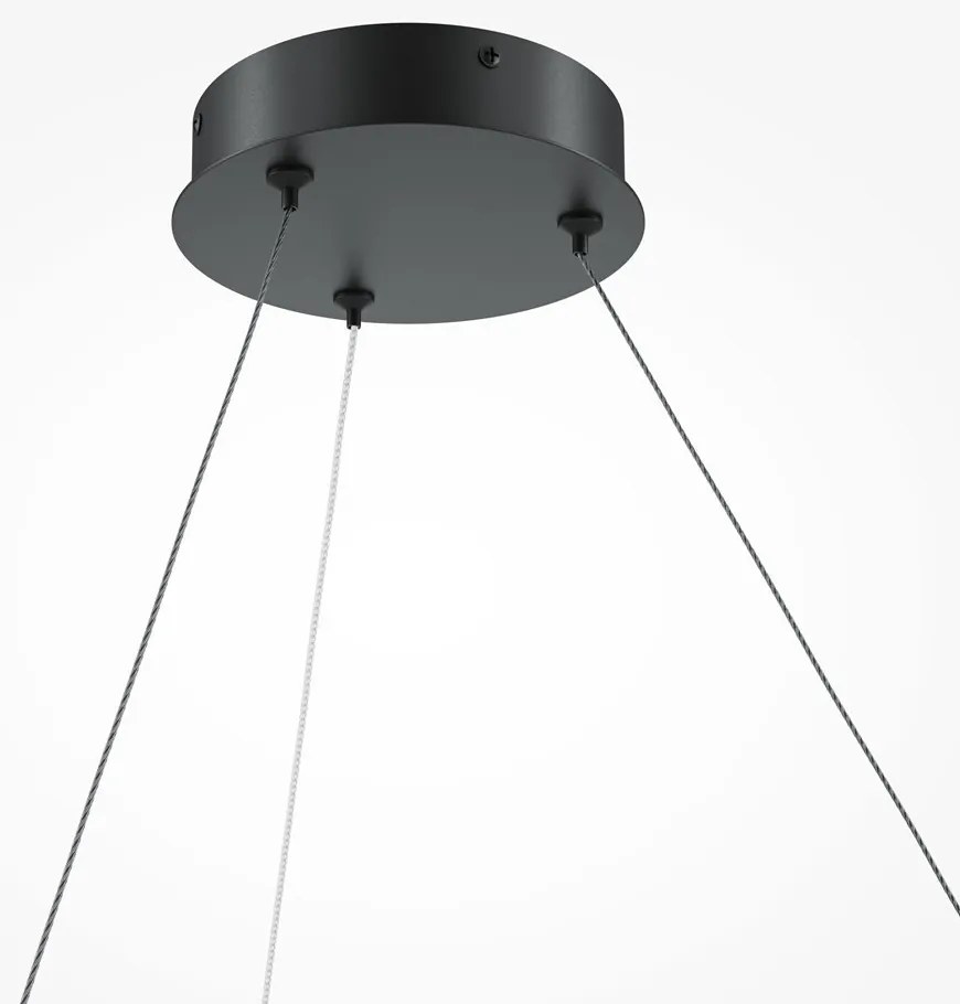 Lustra LED suspendata design circular Curve negru