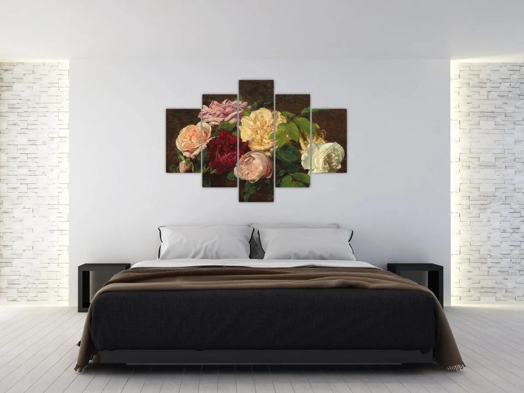 Tablou - Henri Fantin-Latour, Roses de Nice on a Table, reproducere (150x105 cm)