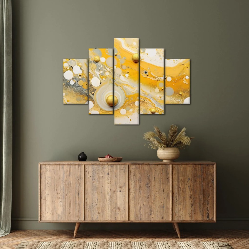 Tablou - fundal abstract cu decor de aur (150x105 cm)
