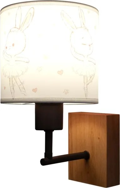 Brilagi - Lampă de perete BOBO WOOD 1xE27/25W/230V stejar/negru/alb/iepurași